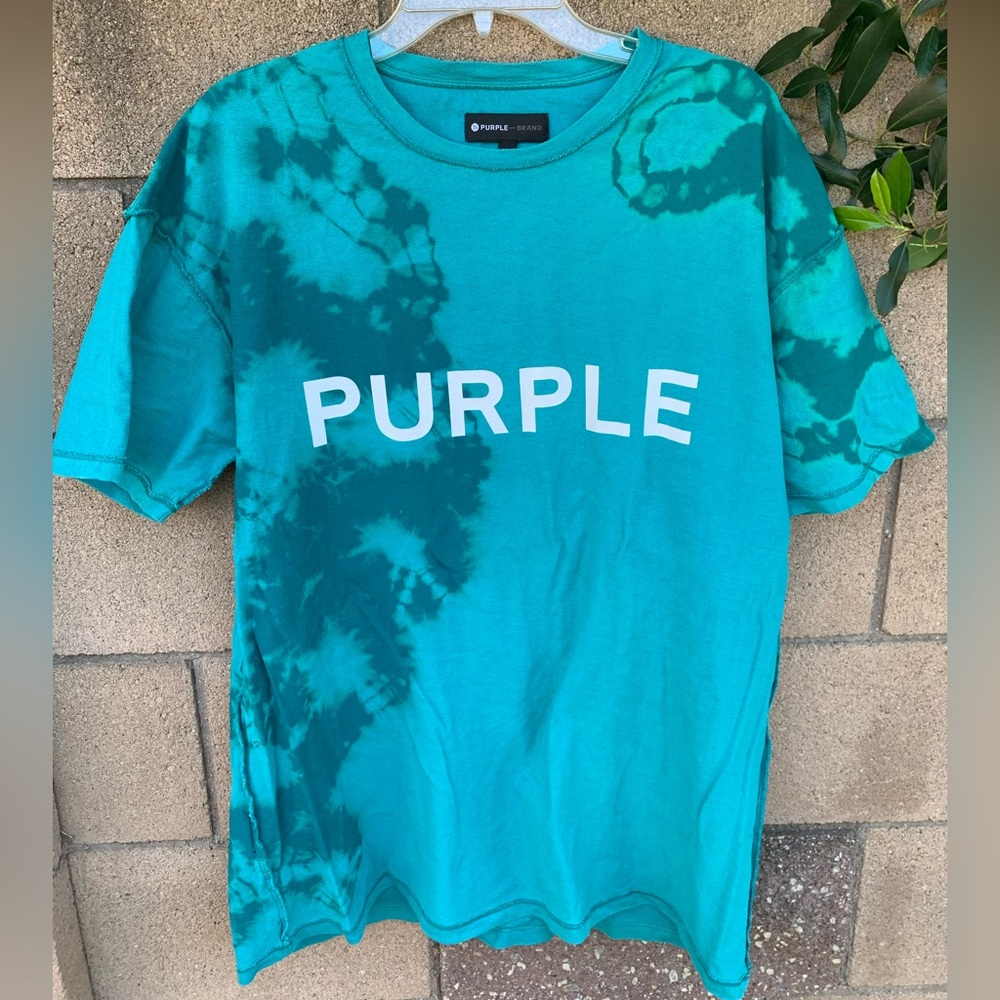 PURPLE Tie-Dye Graphic Tee in Teal with White Logo